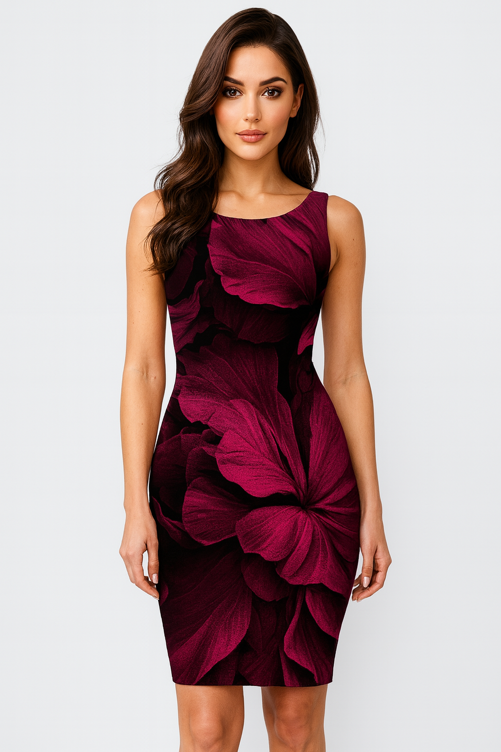 fuchsia floral satin skirt Dress